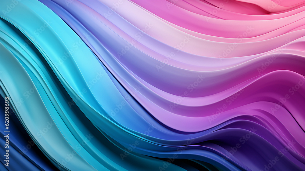 Mint Lilac wave stripes. Bright Colorful background. Generative Ai Mint Lilac wave stripes. Bright Colorful background. Generative Ai