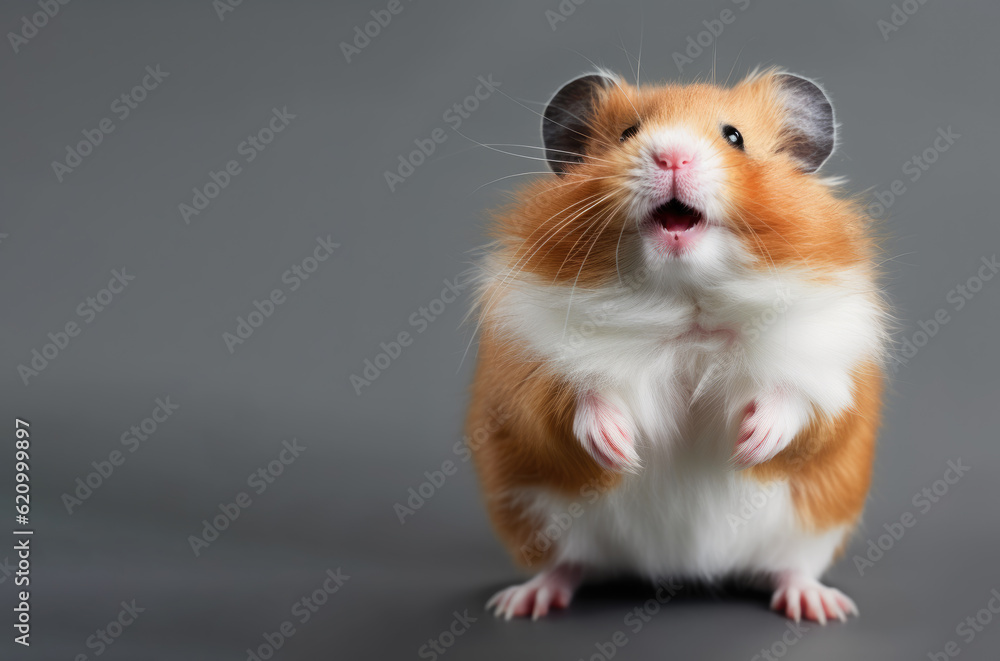 Cute Hamster looking at camera, front view Cute Hamster looking at camera, front view