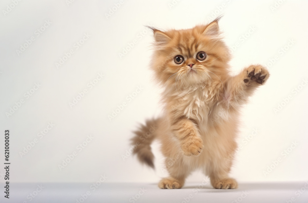 Cute Persian Cat kitten looking at camera, front view