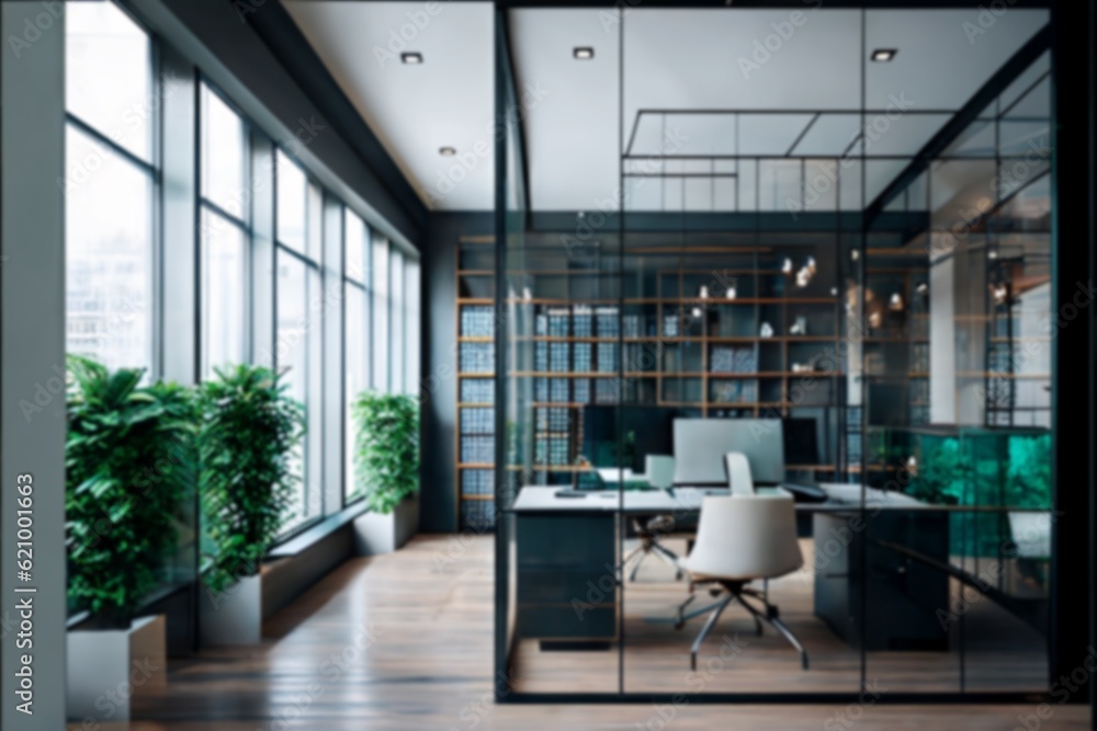 Conference office with chairs and big windows. Generative AI Conference office with chairs and big windows. Generative AI