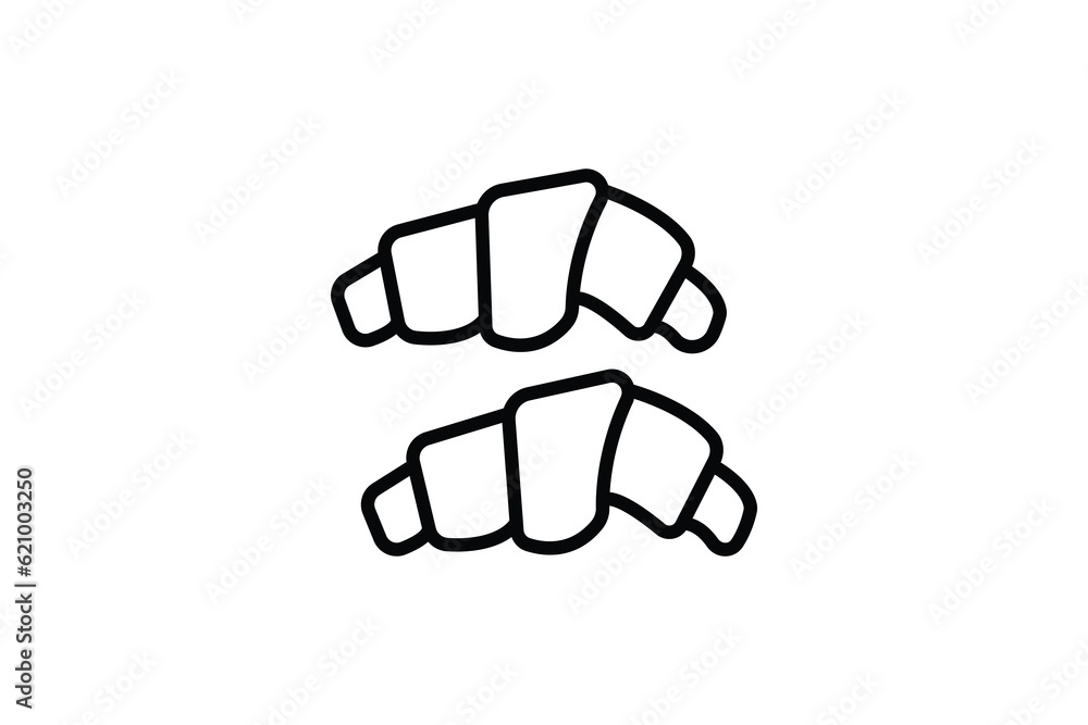 Bakery croissant icon. icon related to bakery, restaurant, food. Line icon style design. Simple vector design editable Bakery croissant icon. icon related to bakery, restaurant, food. Line icon style design. Simple vector design editable