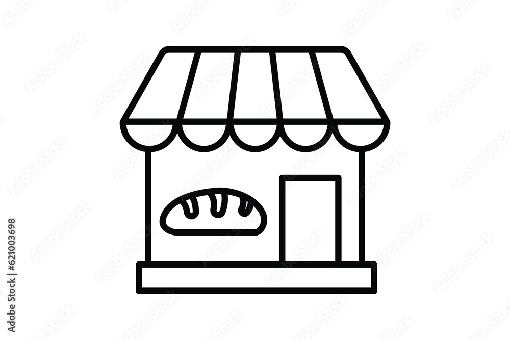 Bakery Store icon. Line icon style design. Simple vector design editable Bakery Store icon. Line icon style design. Simple vector design editable