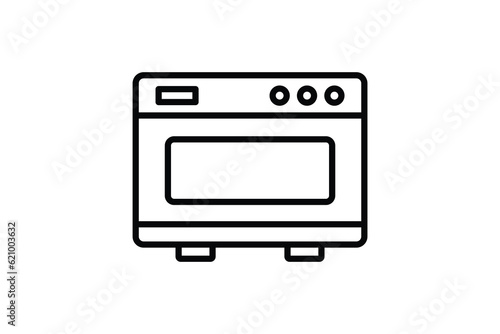 oven icon. icon related to element of bakery, Electronic devices. Line icon style design. Simple vector design editable