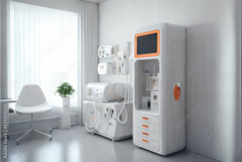 Clean interior concept. Operating room or stomatology room. Generative AI