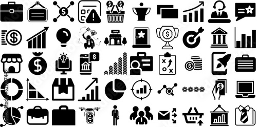 Mega Collection Of Business Icons Set Black Simple Web Icon Infographic  Pictogram  Modern  Court Graphic Isolated On White