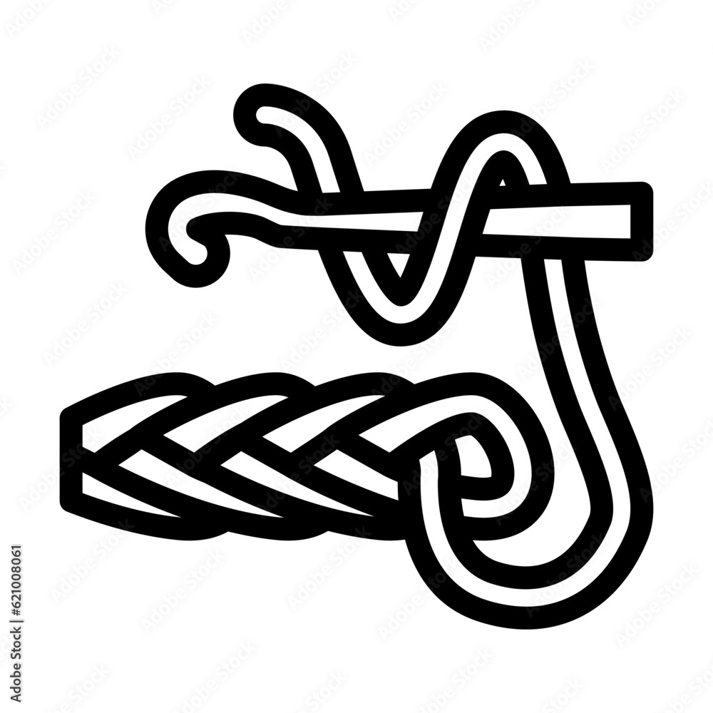 crochet knitting wool line icon vector. crochet knitting wool sign. isolated contour symbol black illustration crochet knitting wool line icon vector. crochet knitting wool sign. isolated contour symbol black illustration