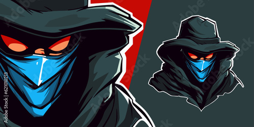 Hacker Bank Thief Mascot: Vector Graphic for Sport and E-Sport Gaming Teams - Logo Illustration