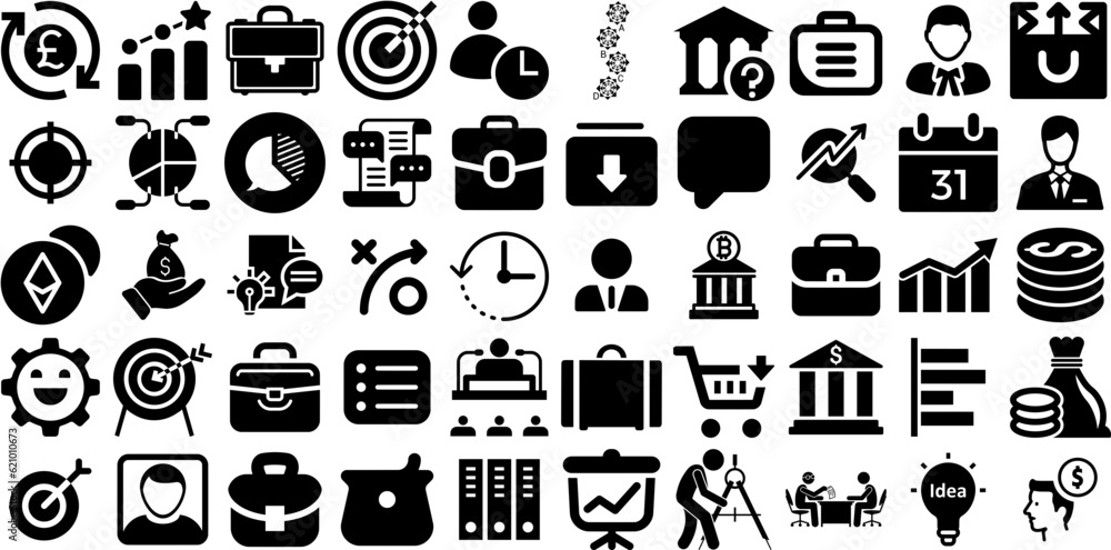 Mega Collection Of Business Icons Bundle Isolated Modern Pictogram Infographic, Modern, Pictogram, Court Symbol Vector Illustration