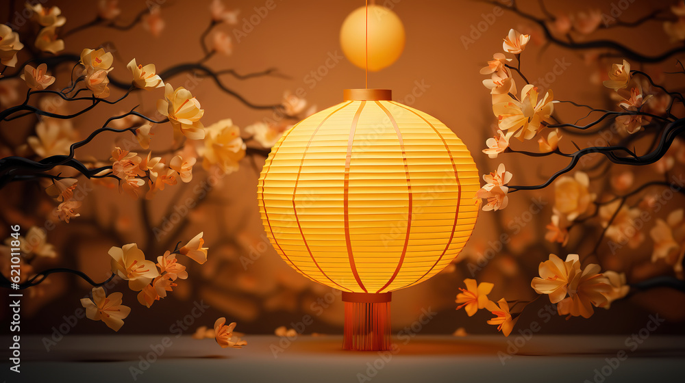 Fototapeta premium 3d rendering of latern still life. Generative Ai