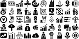 Massive Collection Of Profit Icons Pack Isolated Design Web Icon Team, Partnership, Icon, Glyphs Pictograph Isolated On White Background