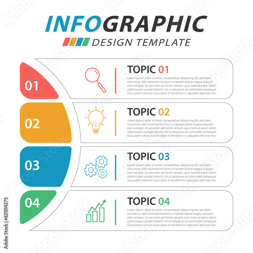 Timeline Creator infographic template. 4 Step timeline journey, calendar Flat simple infographics design template. presentation graph. Business concept with 4 options, vector illustration.