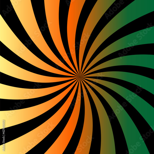 Orange, yellow, green and black carnival background. Circus, carnival, Halloween flyer. Vintage carnival background