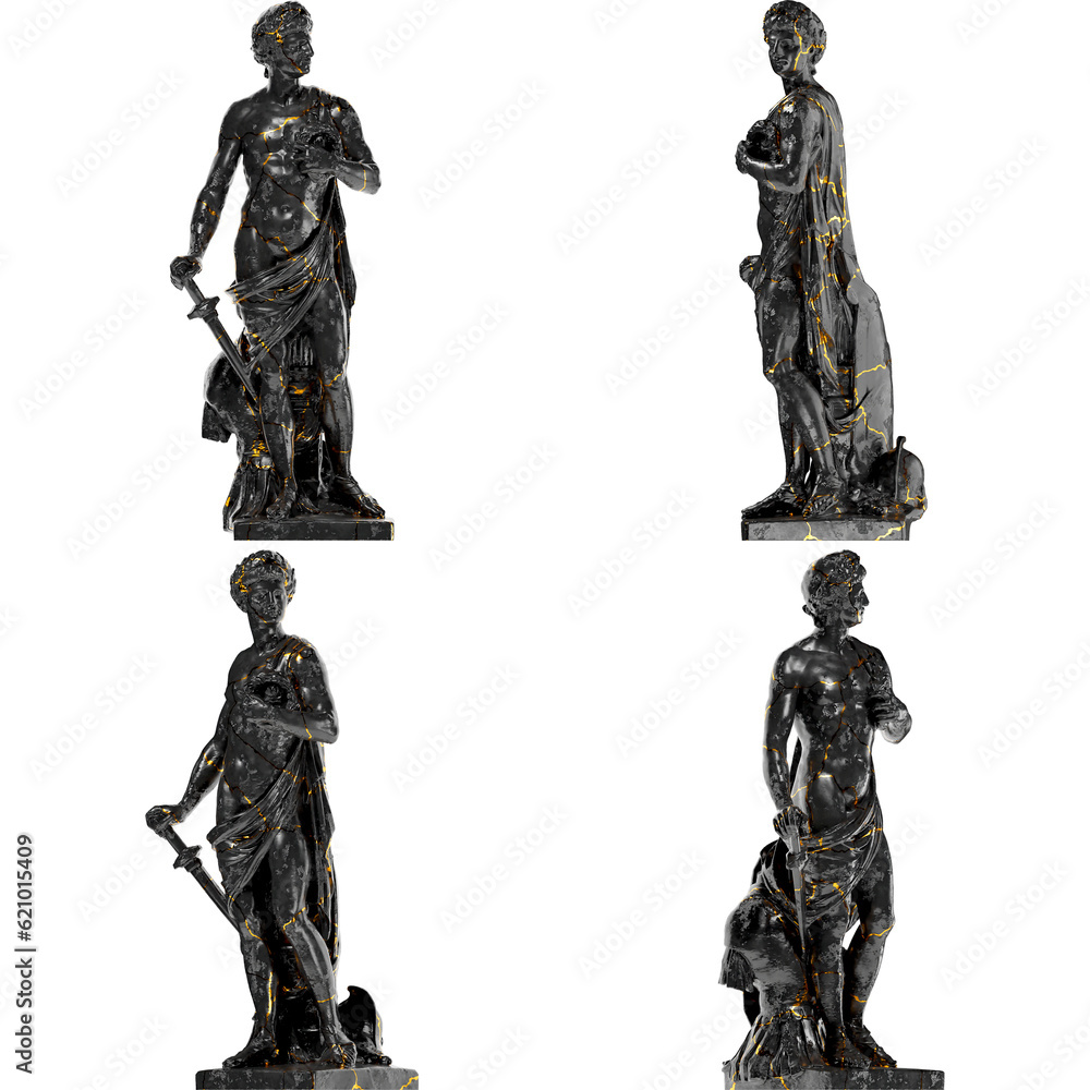 Amor patriae Allegory symbolizing patriotism Renaissance Portrait Bust in Black Marble and Gold