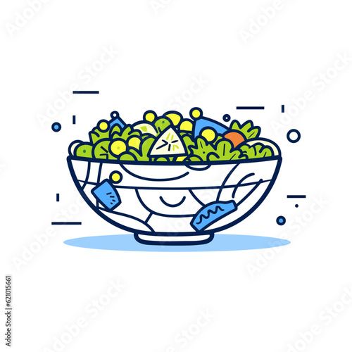 Fototapeta Naklejka Na Ścianę i Meble -  Salad Logo Icon Vector Fresh and Vibrant Designs for Healthy Food Businesses and Culinary Brands 