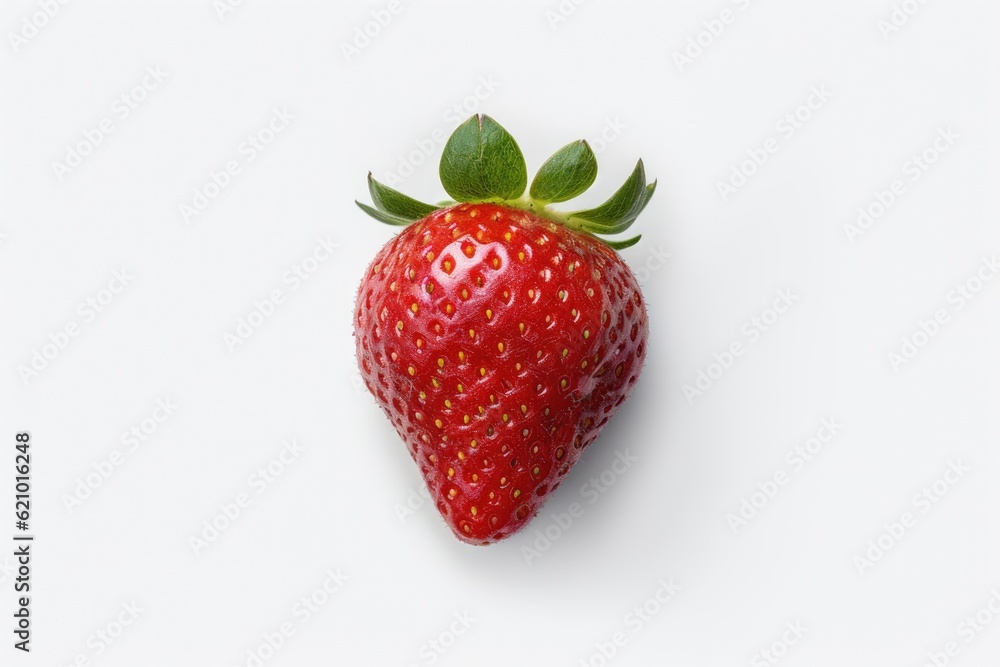 a lone strawberry on a white background. made using generative AI tools a lone strawberry on a white background. made using generative AI tools