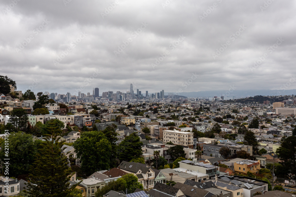 A view on San Francisco, CA from a hill