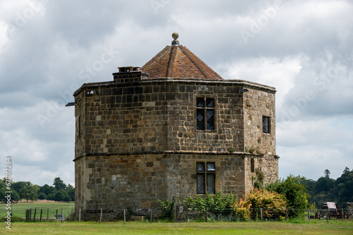 the conduit house the round tower or water tower of Cowdray house Midhurst West Sussex England photo