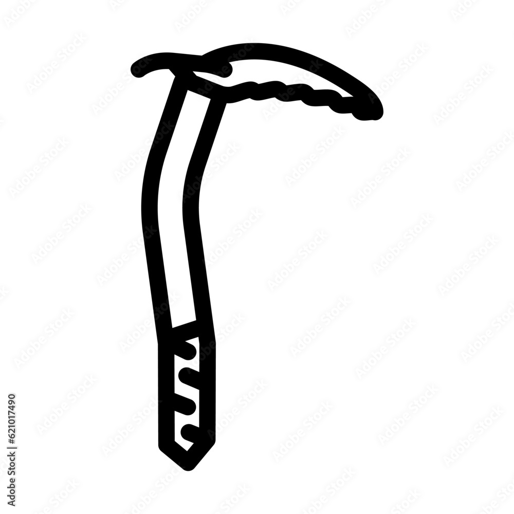 ice axe mountaineering adventure line icon vector. ice axe mountaineering adventure sign. isolated contour symbol black illustration ice axe mountaineering adventure line icon vector. ice axe mountaineering adventure sign. isolated contour symbol black illustration