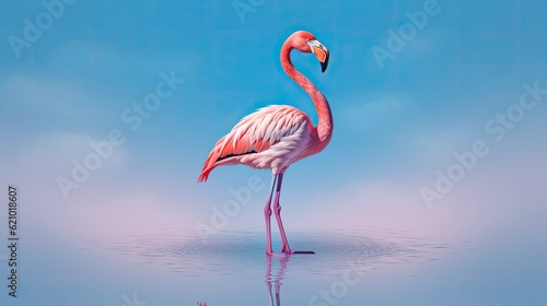 Flamingo by himself. made using generative AI tools