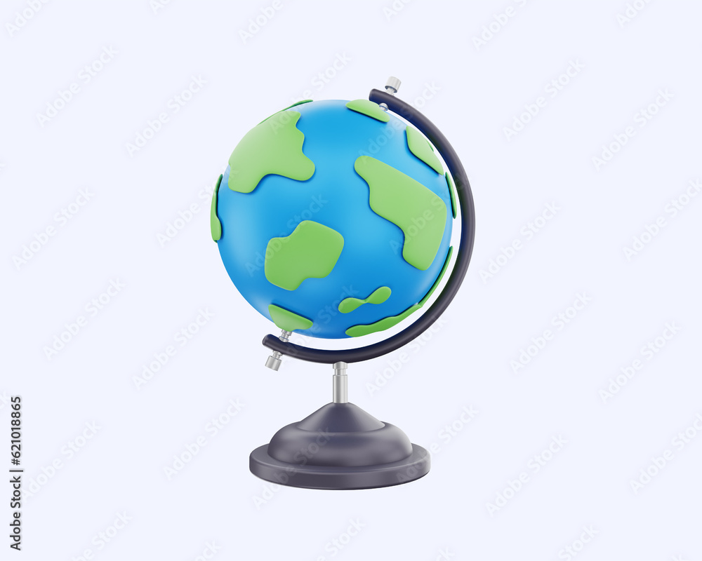 Earth globe 3d rendering icon illustration Earth globe 3d rendering icon illustration