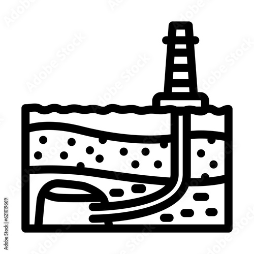 directional drilling petroleum engineer line icon vector. directional drilling petroleum engineer sign. isolated contour symbol black illustration