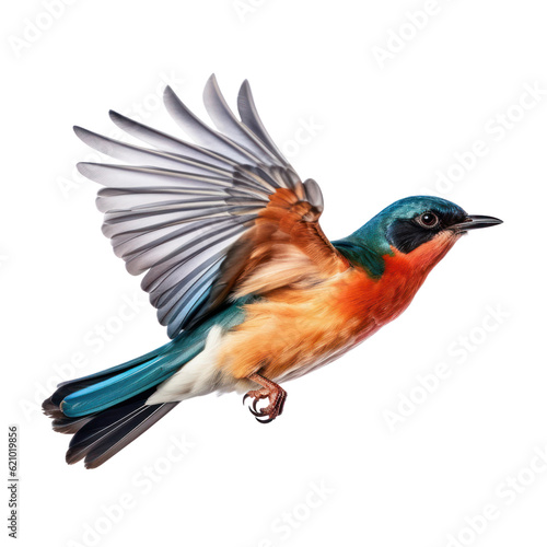 lilac roller isolated on transparent background cutout