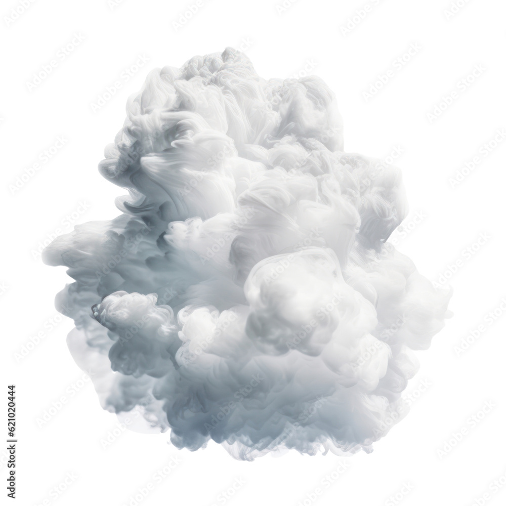 cloud of smoke isolated on transparent background cutout
