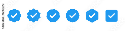 Checkmarks, Approval, Verified Icon Set, Blue Checkmarks