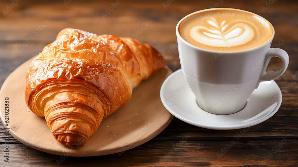 Croissant und Cafe au Lait, Generative AI Croissant und Cafe au Lait, Generative AI