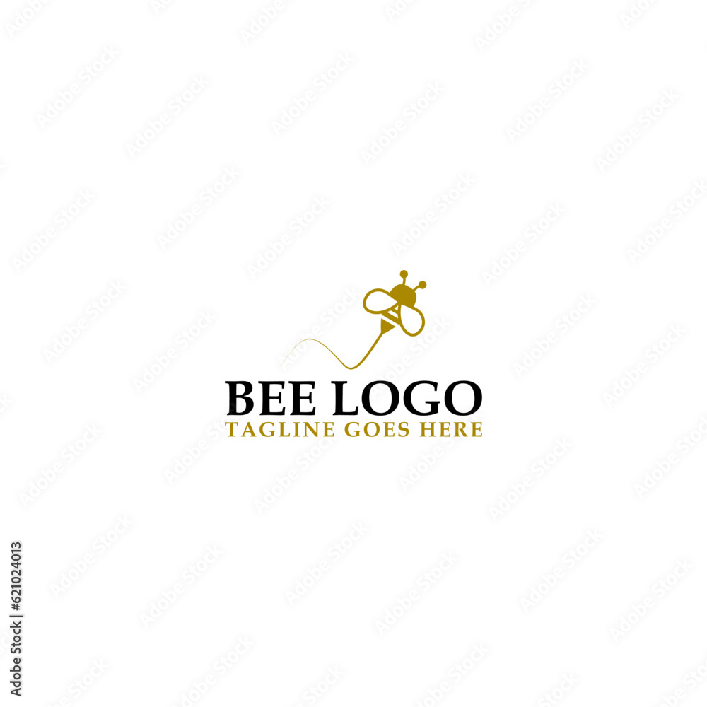 Honey Bee logo design template isolated on white background Honey Bee logo design template isolated on white background