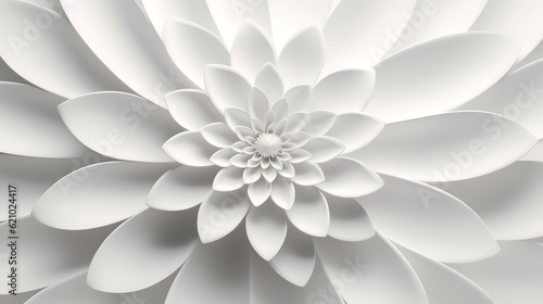 Fototapeta Naklejka Na Ścianę i Meble -  3d Drawing of floral digital modern art wall decor. Generative Ai