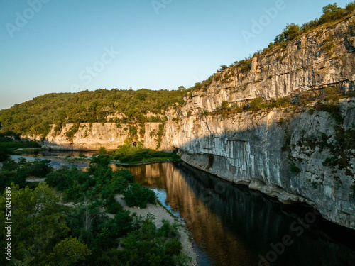 Aerial view of the Gorges of the Chassezac in Ardèche, France photo