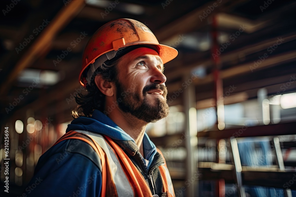 Powerful Portrait of a Dedicated Male Builder Powerful Portrait of a Dedicated Male Builder