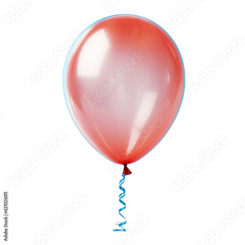 red balloon isolated on transparent background cutout