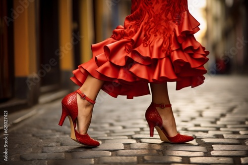 Red Dancing Shoes to Traditional Spanish Flamenco Generative AI