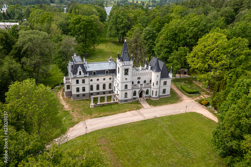 Stameriena Castle in Eastern Latvia after the facade reconstruction in 2019 photo