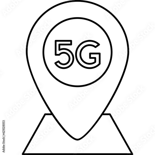 5G internet access point line icon
