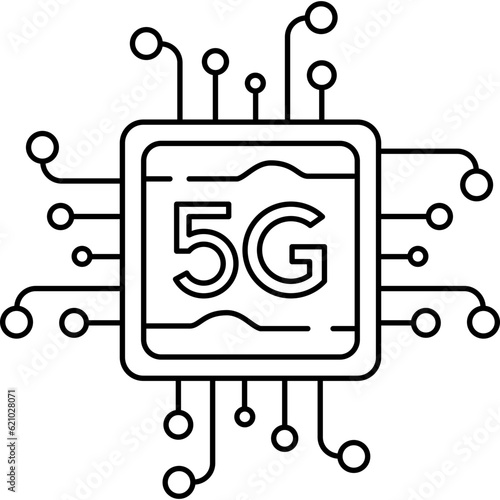5G eSIM Embedded SIM card icon symbol concept. Vector illustration
