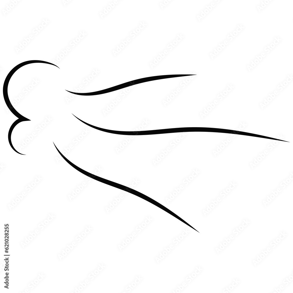 Outline  breath of wind.