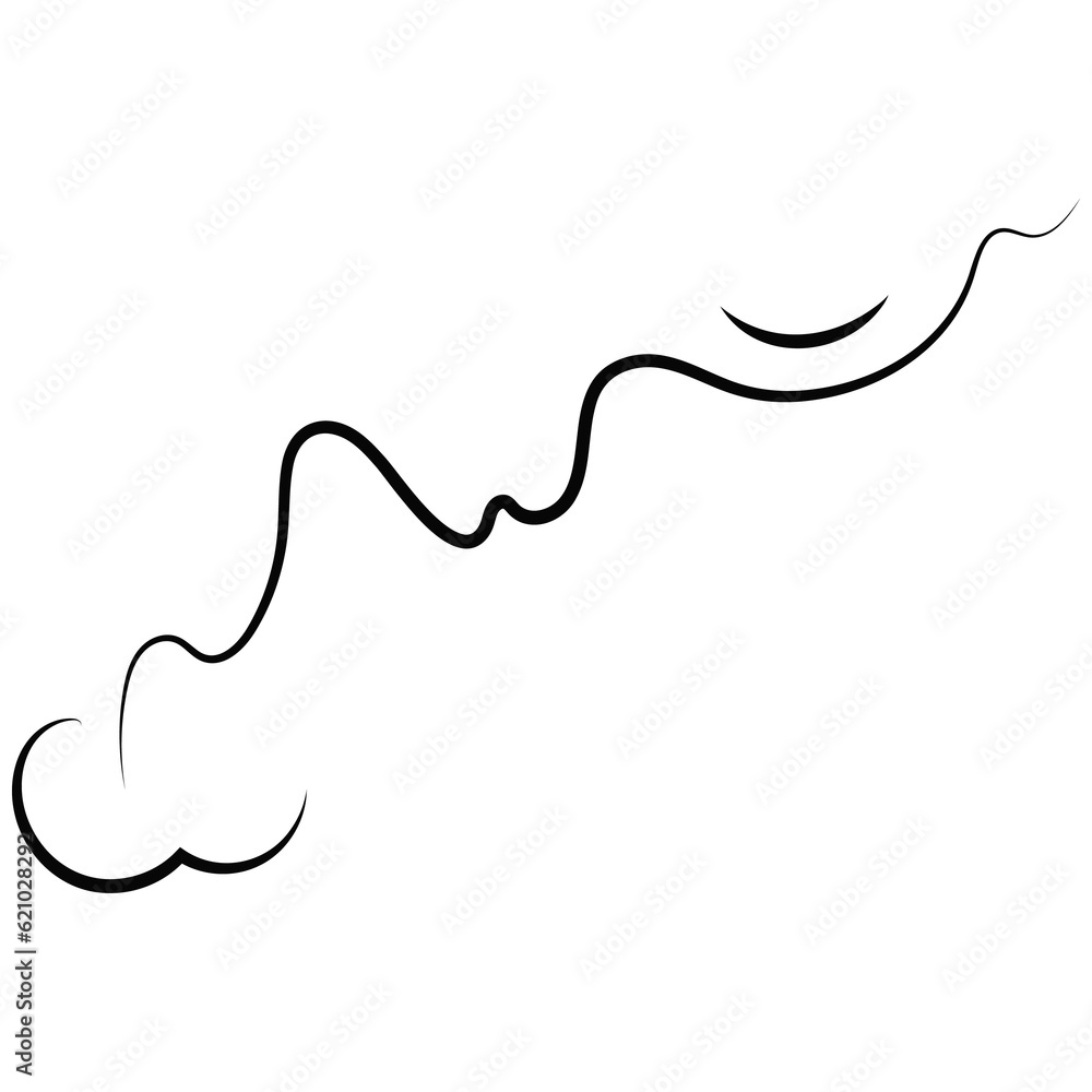 Outline  breath of wind.