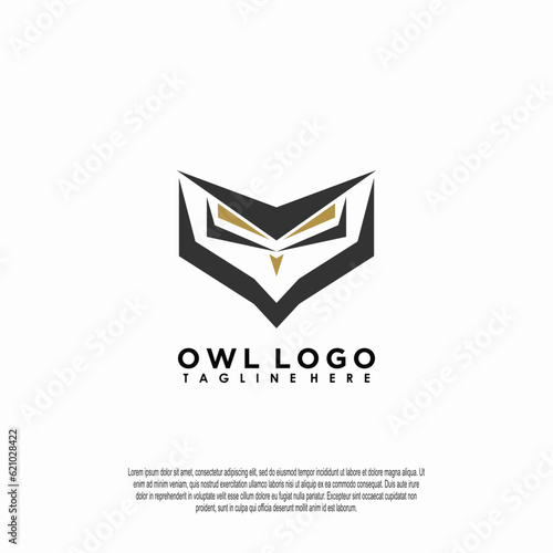 owl logo design with simple concept