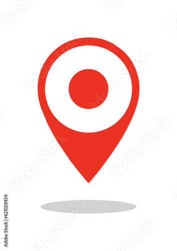Location red icon vector. Pin sign Isolated on white background. Flat style for graphic design, logo. Free Download Location red icon vector. Pin sign Isolated on white background. Flat style for graphic design, logo. - GFXLoad