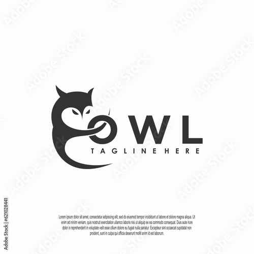 owl logo design with simple concept