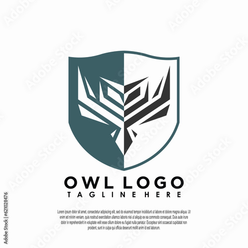 owl logo design with simple concept