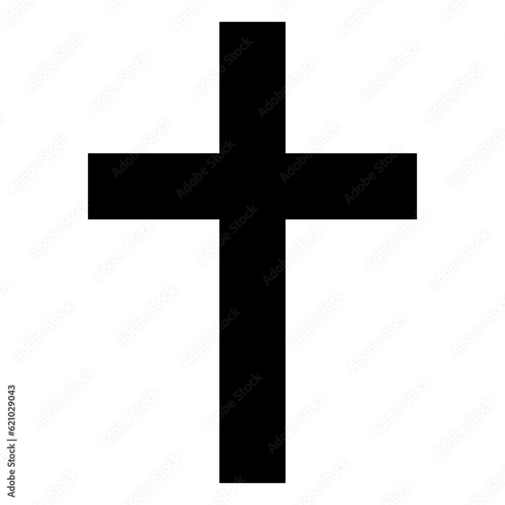 Christian cross symbol. Religion vector illustration on white background