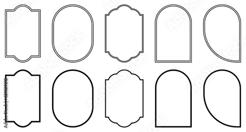 Boho Frame and Arch Set. Vector illustration