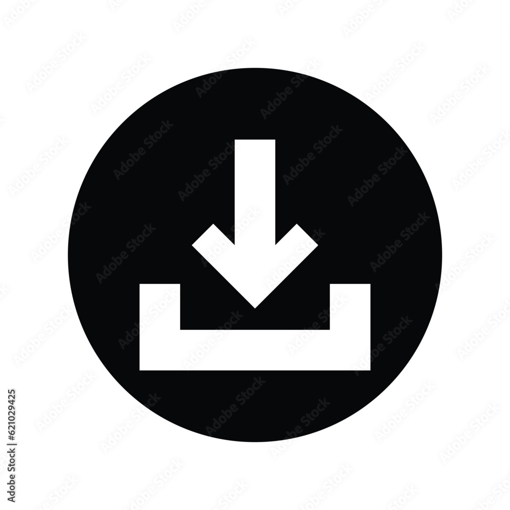 Download icon symbol vector white background. Download icon symbol vector white background.