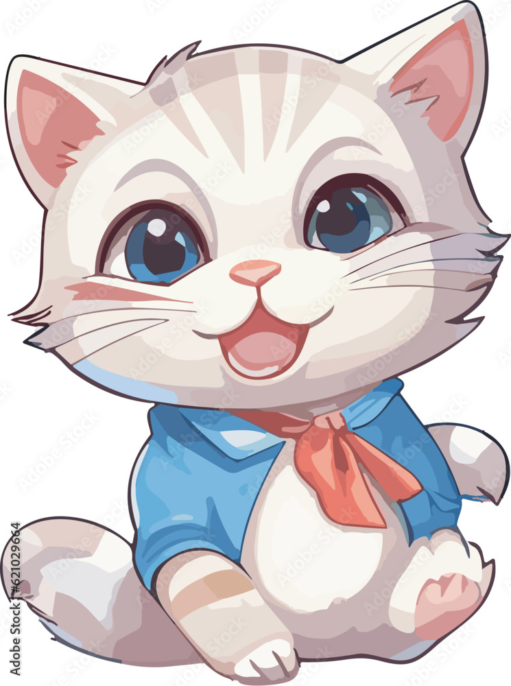 Obraz premium Vector Illustration Cute Cat