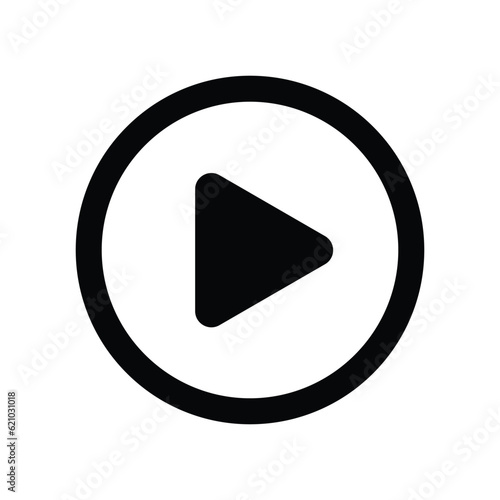 Play button icon video audio player and transparent background.