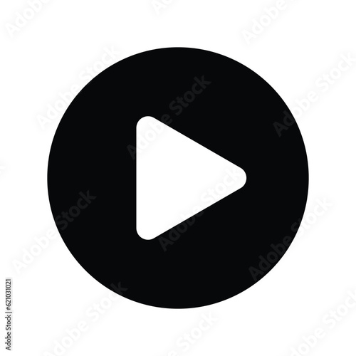 Play button icon video audio player and transparent background.